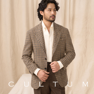 那不勒斯秋冬粗花呢千鸟格休闲西装 CULTUM意式 外套男 100%羊毛
