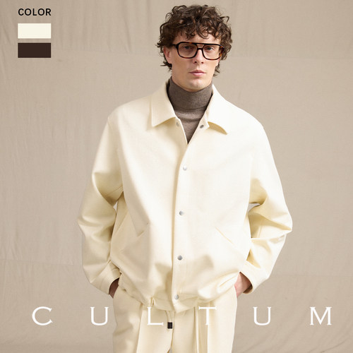 CULTUM针织翻领磁吸扣夹克男外套