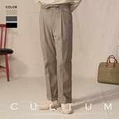 CULTUM秋冬商务差旅人字纹抽绳弹力腰休闲裤 抗皱易打理 男长裤