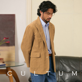 CULTUM100%棉复古灯芯绒西服套装 无结构 男休闲纯色高级感西装