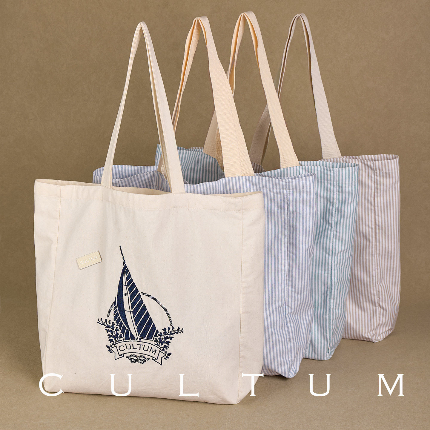 CULTUM IVY帆船刺绣帆布包通勤休闲大容量单肩手提斜挎包托特包图片