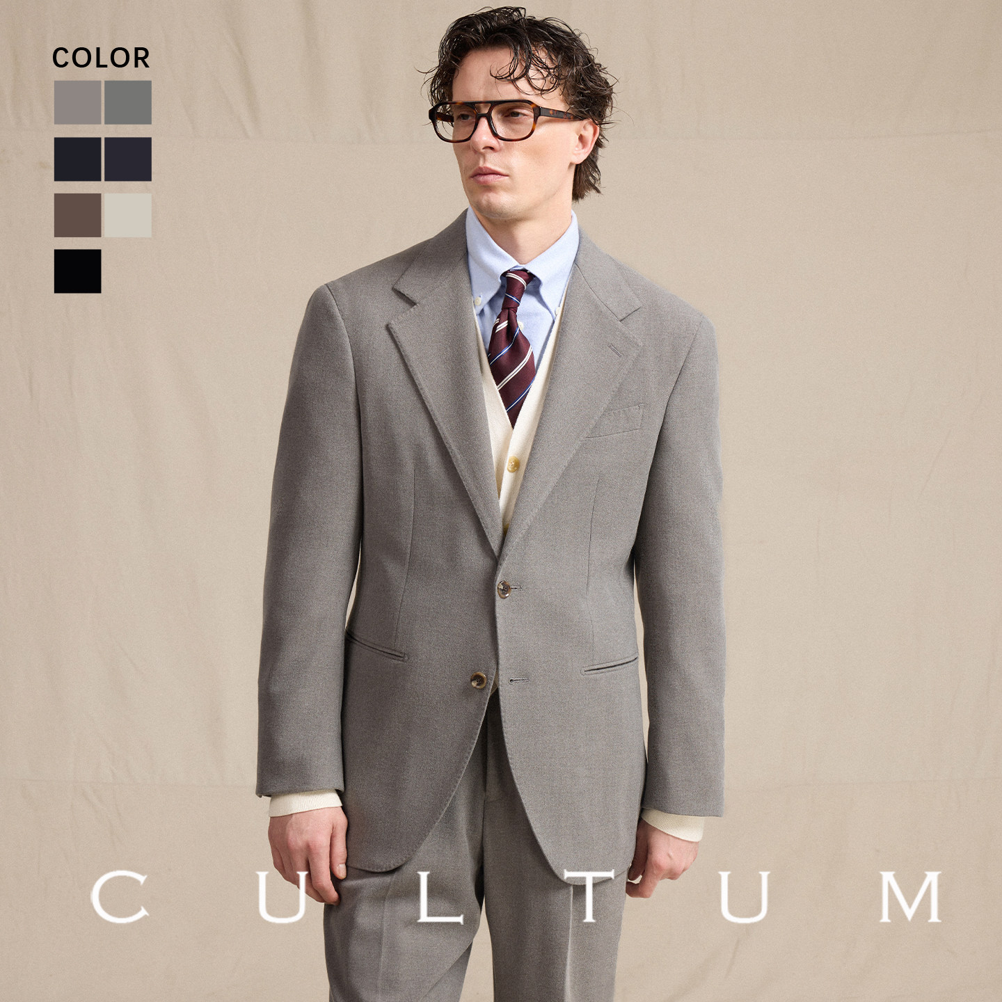 CULTUM商务通勤免烫西服套装男图片