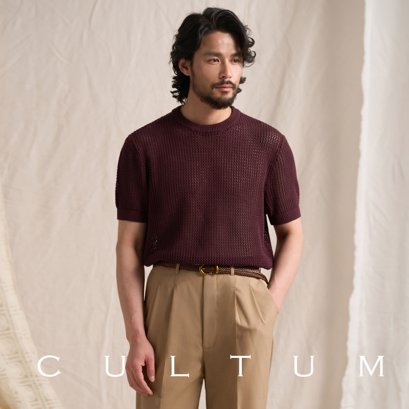 纯棉镂空圆领短袖针织衫基础百搭