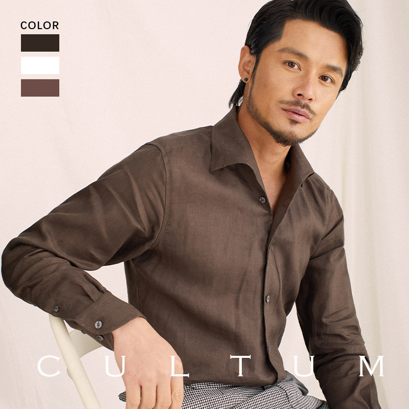 CULTUM100%法国亚麻一片领衬衫男内搭长袖商务休闲纯色衬衣上衣,男装,衬衫,淘宝优惠券,粉丝福利购,淘宝优惠卷