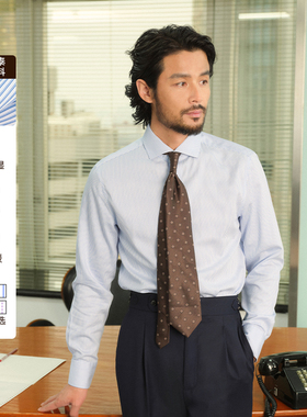 【高支鲁泰DP免烫】CULTUM商务通勤7cm小温莎领纯棉条纹衬衫男