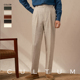 那不勒斯透气亚麻裤 子男士 休闲单褶高腰西裤 CULTUM意式 挺阔直筒裤