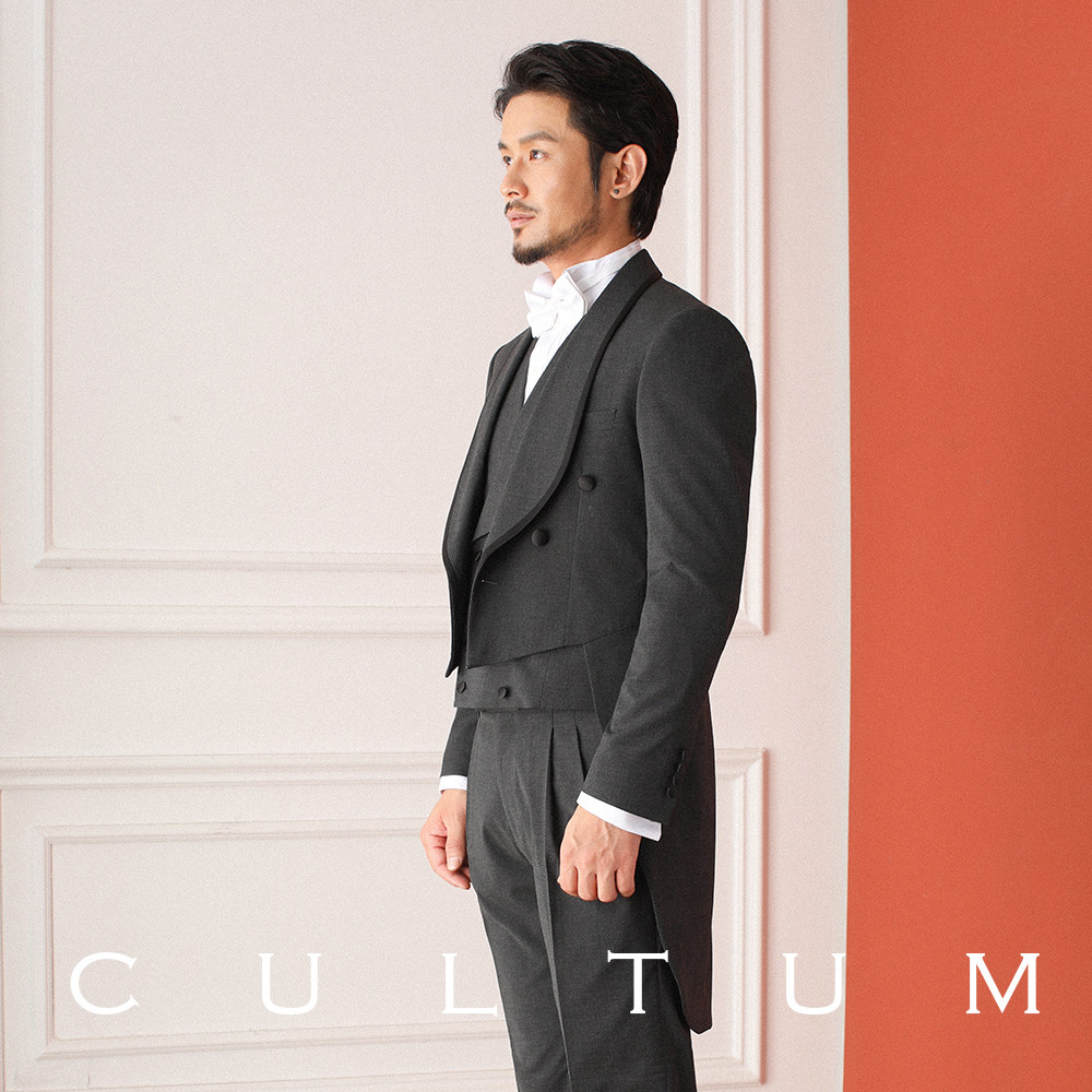 CULTUM ELEGANT BANQUET COURT DRESS GENTLEMAN TUXEDO MENS SLIM SUIT FORMAL SUIT THREE-PIECE SUIT