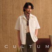 男休闲复古宽松廓形半截袖 衬衫 高支纯棉速干 CULTUM古巴领短袖