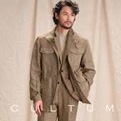 法国纯长亚麻 可机洗 CULTUM透气人字纹复古休闲M65夹克外套男