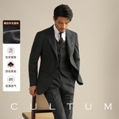 高支双股羊毛 CULTUM那不勒斯意式 西装 套装 男商务新郎结婚西服