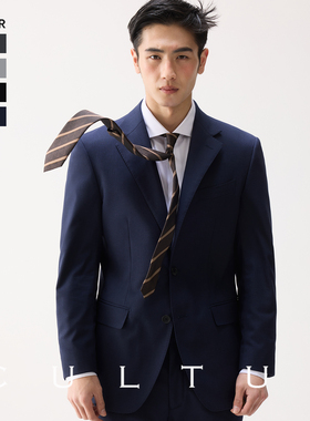 CULTUM开图可机洗西装男套装免烫商务正装懒人西服通勤面试职业装