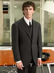 【Gentleman's Armor Half-Satin Lining】Cultum 70% Australian Wool Twill Suit with Notch Lapel for Men