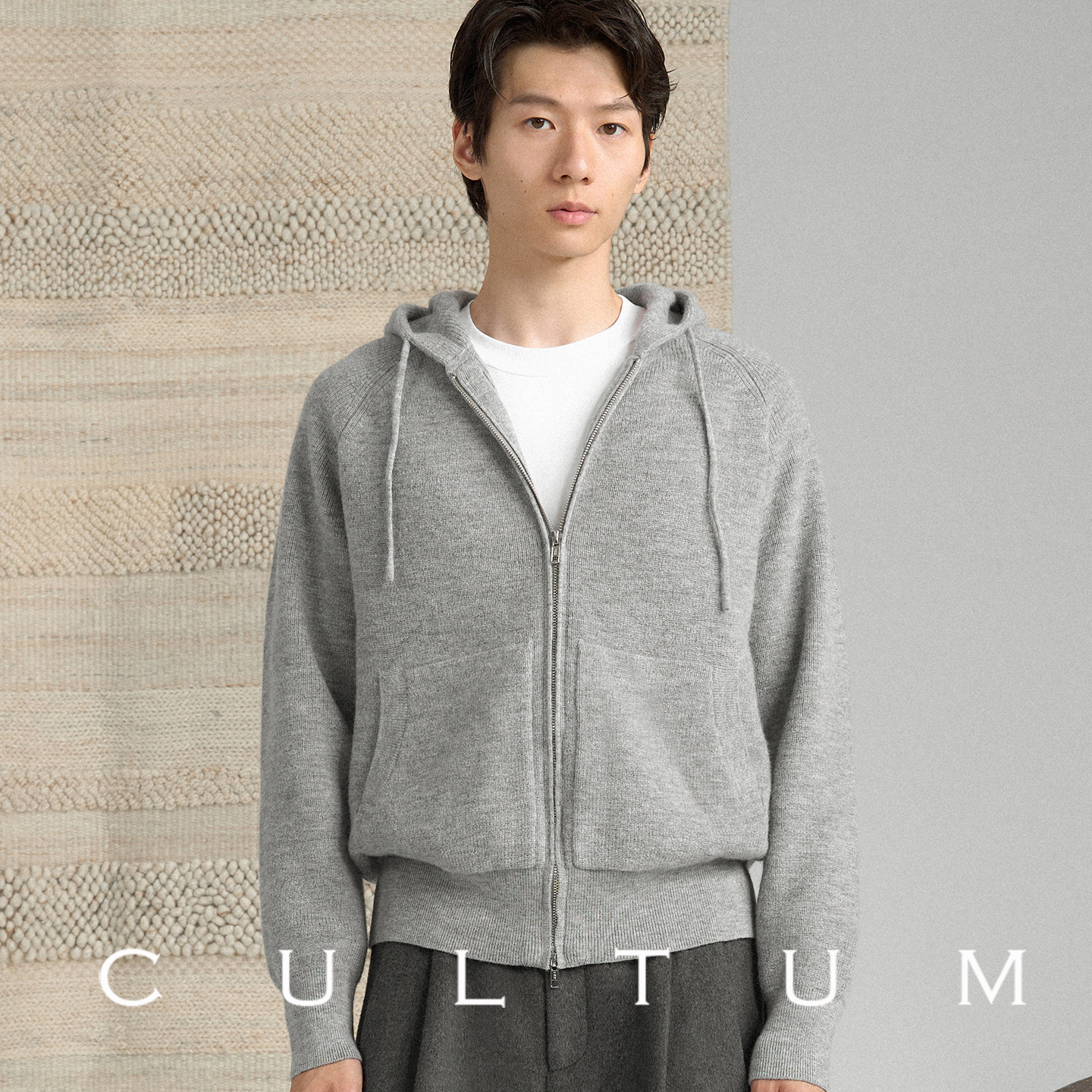 【100%羊毛】CULTUM秋冬新款宽松拉链毛衣外套休闲连帽针织开衫男,男装,针织衫/毛衣,淘宝优惠券,粉丝福利购,淘宝优惠卷