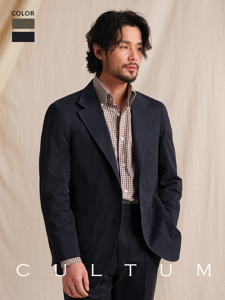 [HALF LINING] CULTUM ITALIAN WASHED COTTON CASUAL SUIT MENS SUIT HIGH-QUALITY WEDDING BLAZER