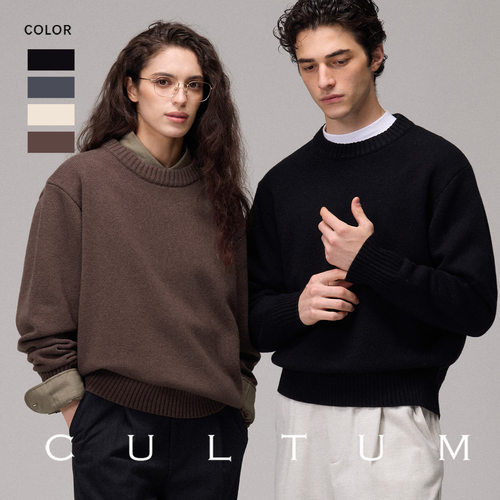 CULTUM秋冬休闲百搭圆领羊毛衫