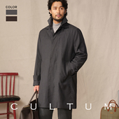 商务休闲风衣男外套 CULTUM亲王格中长款 50%精纺羊毛防水面料