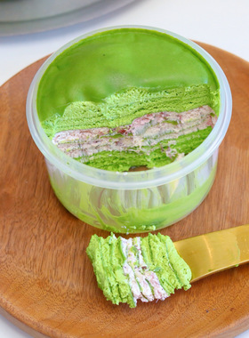 【悠悠小食光】抹茶杨梅千层 自制杨梅酱 纯动物奶油 甜品小蛋糕