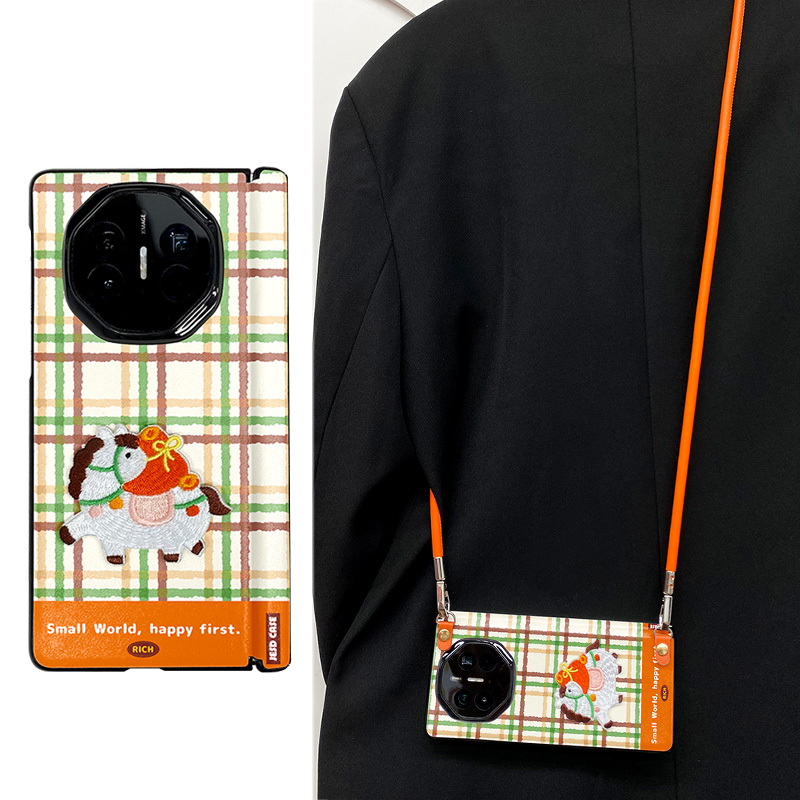 绿黄条纹格适用于vivoxfold5手机壳中轴铰链全包防摔外壳xfold5保护套XFOLD5高档折叠屏双中轴皮纹新款