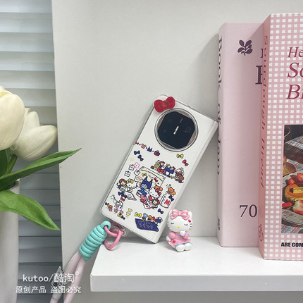 铰链全包适用于华为MateX5手机壳x6典藏版X2外壳X5防摔中轴保护套荣耀magicv3创意vs3可爱猫咪v2立体蝴蝶结女