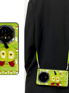 绿色小猫蛋糕插图磁吸支架全包防摔适用于华为mate60rs非凡大师手机壳mate70pro保护套MATE70RS高级感外壳女