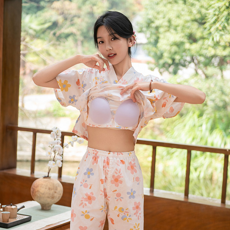 纯棉浴服女士带胸垫防走光汗蒸服男女情侣按摩桑拿服足疗养生套装,居家布艺,汗蒸服,淘宝优惠券,粉丝福利购,淘宝优惠卷