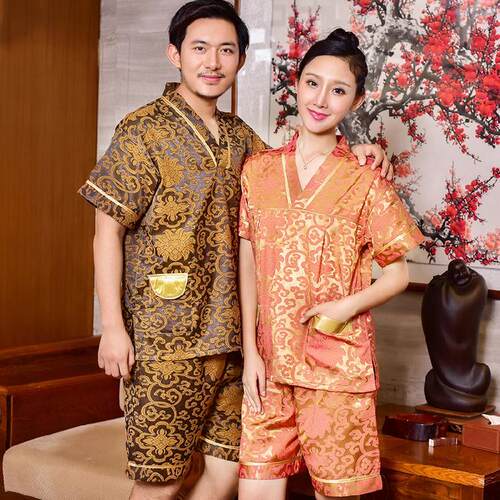 汗蒸服女纯棉男加肥加大桑拿服足疗浴衣酒店浴袍情侣按摩浴服足疗 - 封面