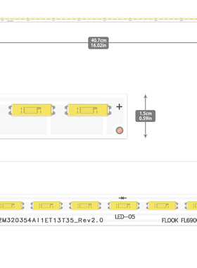 适用TCL L32F1550B灯条T72M320354AL1ET13T35_Rev2.0背光灯条