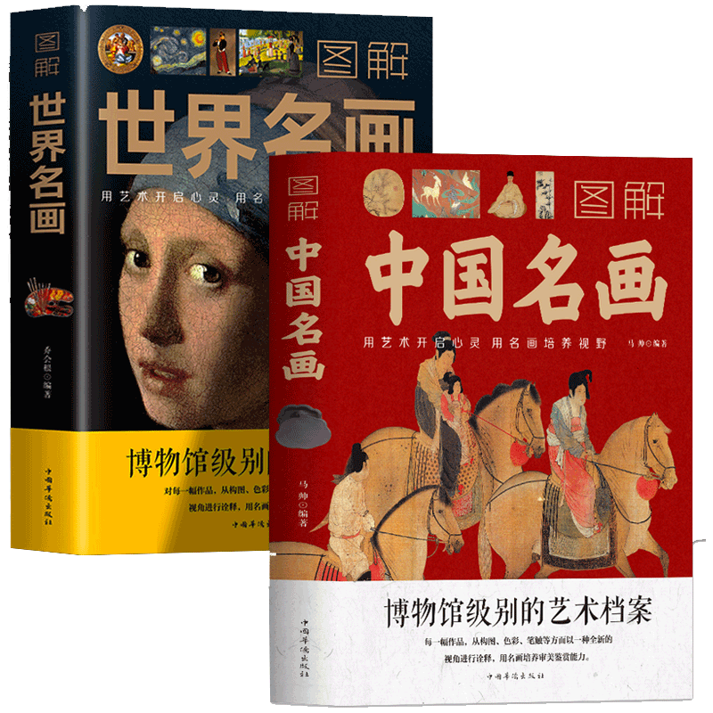 正版2册 图解中国名画世界名画 画外音绘画赏析国画简介欣赏绘画知识艺术 历史文化解读世界名画的精髓书籍中国华侨出版社