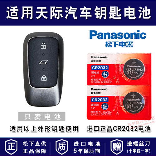 适用天际汽车车钥匙进口电池