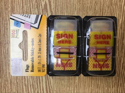 包邮 万里通8940SIGN/HERE胶片指示贴 胶条告示贴 N次贴 书签