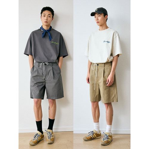 FERMENTEDSHIRT/尼龙棉宽松廓形感休闲短裤