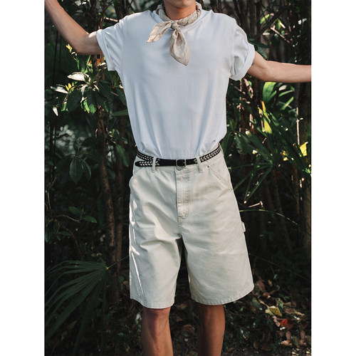 FERMENTEDSHIRT夏季新品全棉重磅帆布水洗工装休闲短裤