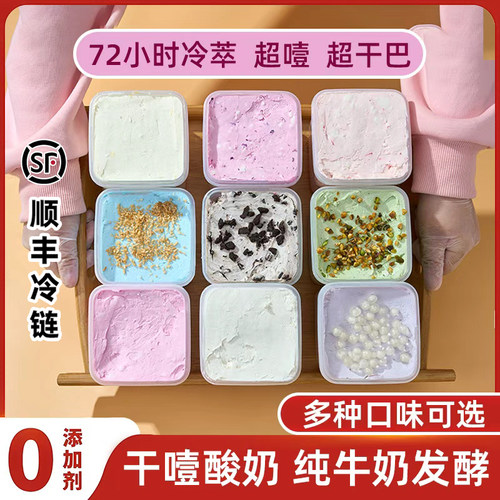干噎酸奶多口味1斤罐装特惠冷萃酸奶商用批发奶香醇厚