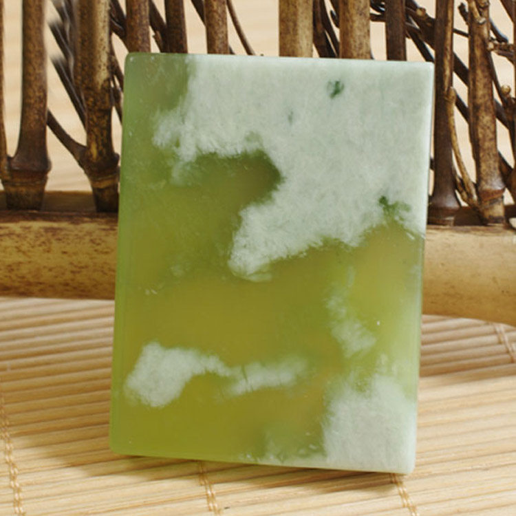 天然岫玉甲翠平安无事牌吊坠玉石牌子平平安安挂件岫玉项坠男女款