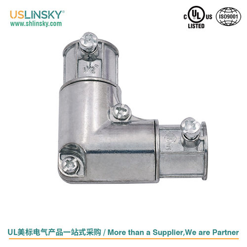 Linsky灵天UL美标电线管直角弯头金属kbg镀锌EMT管连接头管弯头
