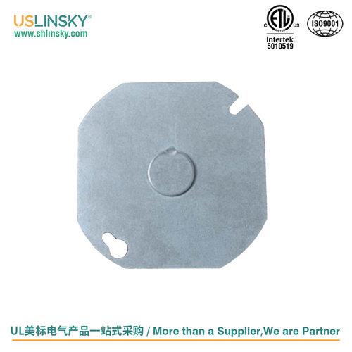 USLINSKY灵天美标UL认证八角接线盒盖子美国底盒4401F 无孔面板