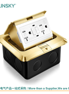 USLINSKY灵天美标地插座120型金色面板家用LT551244-C 2000件起批