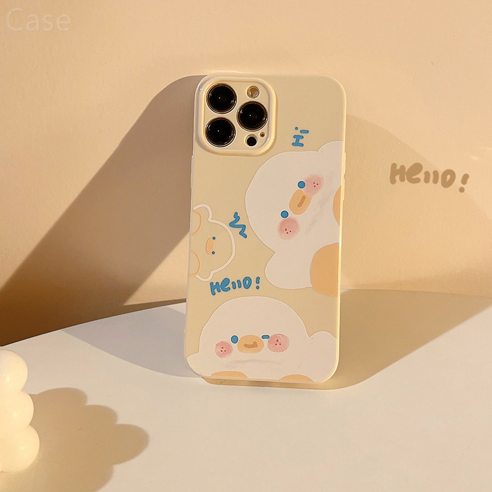 适用苹果17手机壳新款iphone15卡通小鸭子16女款12情侣14promax可爱ins奶黄色14pro防摔13pro全包1软plus套【
