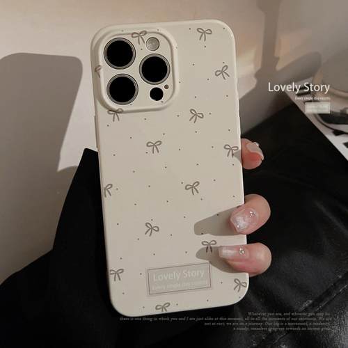 气质ins蝴蝶结波点iphone17苹果手机壳15硅胶16适用13pro max软套