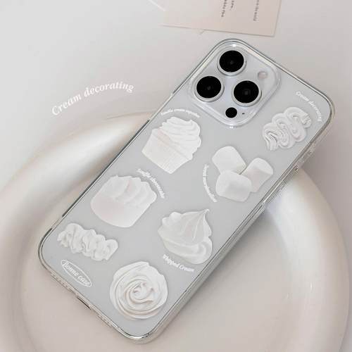 小众适用iphone17pro max苹果16手机壳ins风奶油蛋糕11透明14