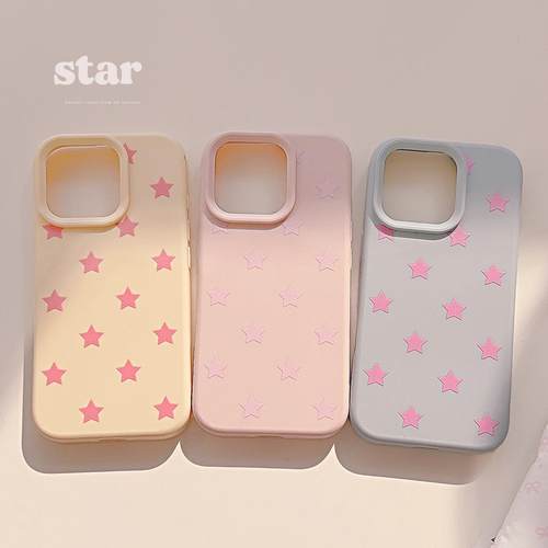 ins粉色星星iphone16手机壳17pro max适用14防摔1312