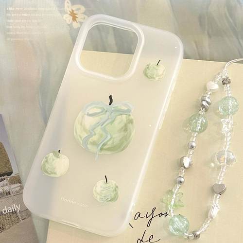 ins风青苹果适用苹果16手机壳iphone17pro max小清新14挂绳13硅胶