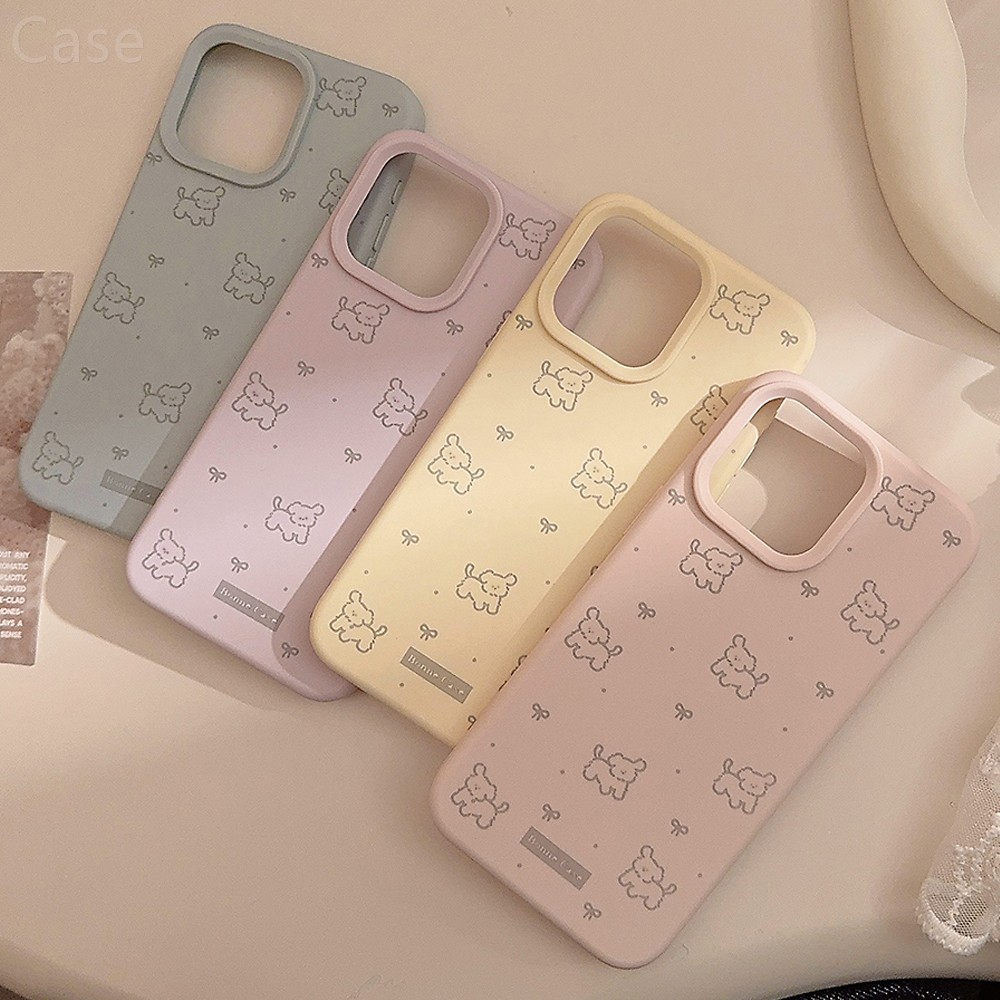 ins风适用苹果15promax手机壳iphone17新款14pro女款12少女心蝴蝶结小狗ins甜妹11全包plus软壳16promax韩系