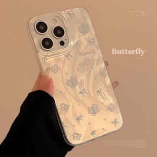 蓝色蝴蝶结iphone14苹果17手机壳超仙手机壳16promax羽纱13适用12