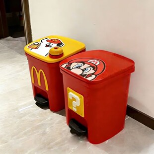 麦当劳马里奥垃圾桶家用2026新款ins风卫生间大容量厨房卧室客厅