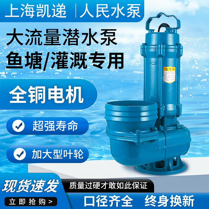 WQ大口径潜水泵220v高扬程3寸4寸6寸8寸大型农用灌溉大流量抽水泵