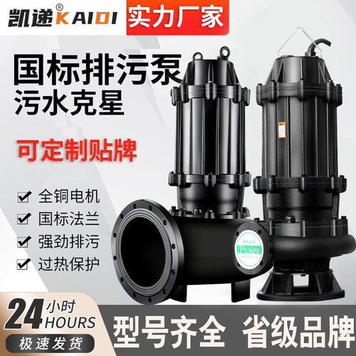 上海凯递大功率大口径国标排污泵