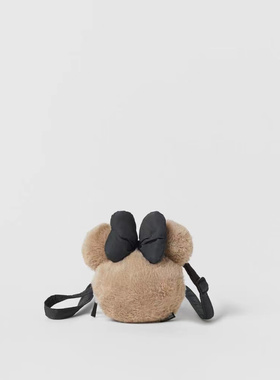 Z家新款男童女童儿童时尚可爱毛绒斜挎单肩包包卡通动物婴童包包