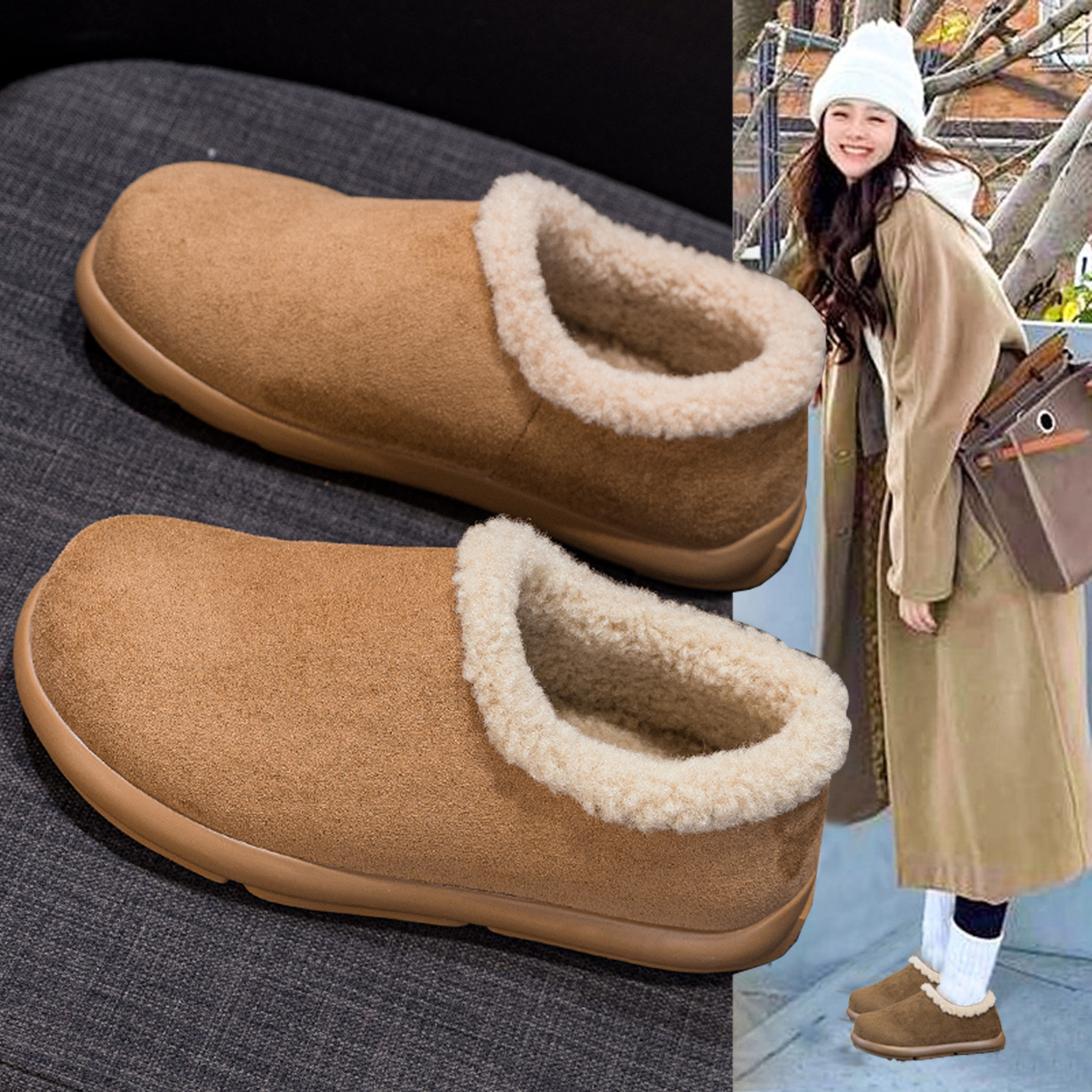 真皮勃肯鞋女2025新款冬季加绒