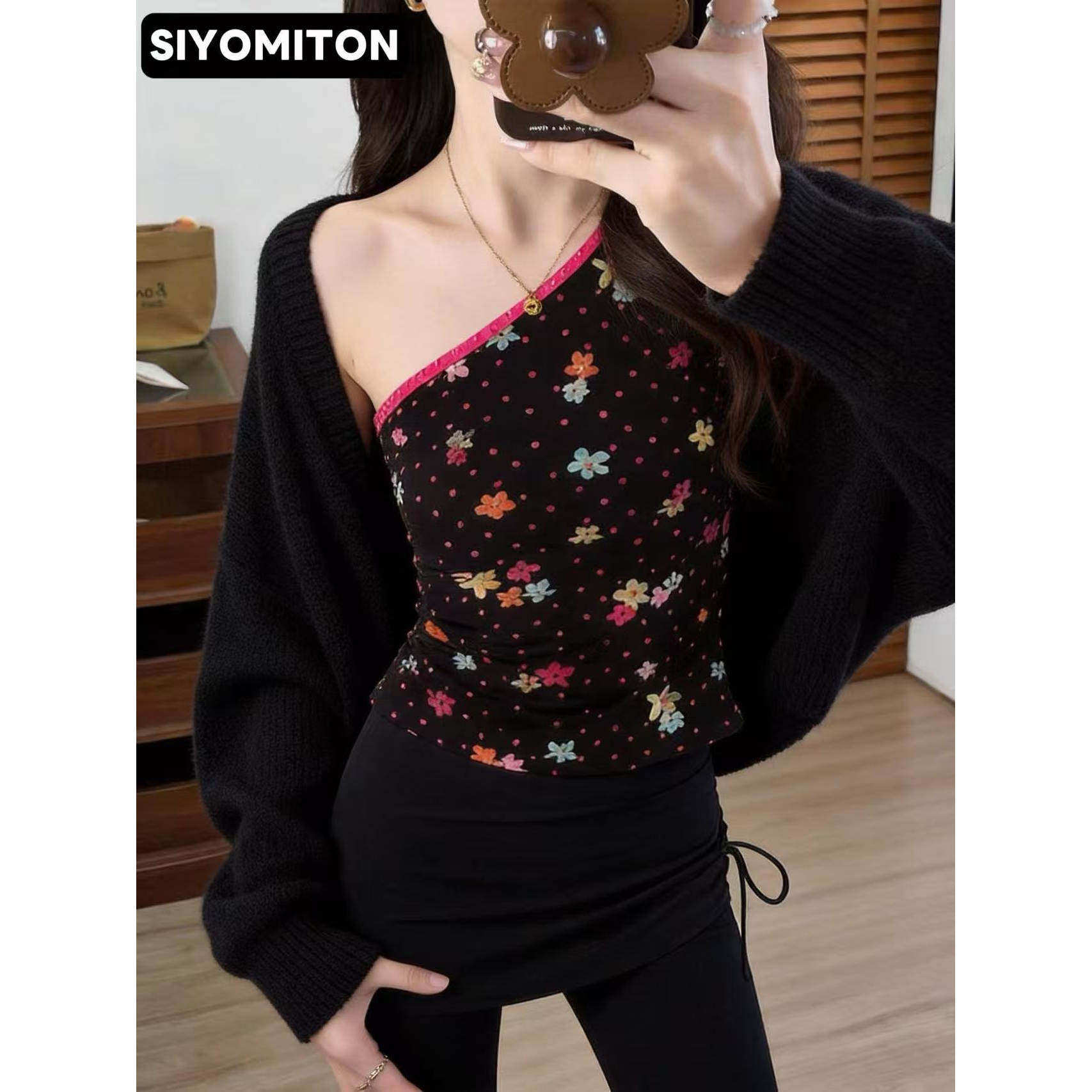 瑜伽服健身美背撞色花朵波点斜肩背心性感显瘦上衣带可拆卸胸垫,运动/瑜伽/健身/球迷用品,瑜伽背心,淘宝优惠券,粉丝福利购,淘宝优惠卷